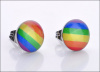 NEW- Rainbow Post Earrings, Pair